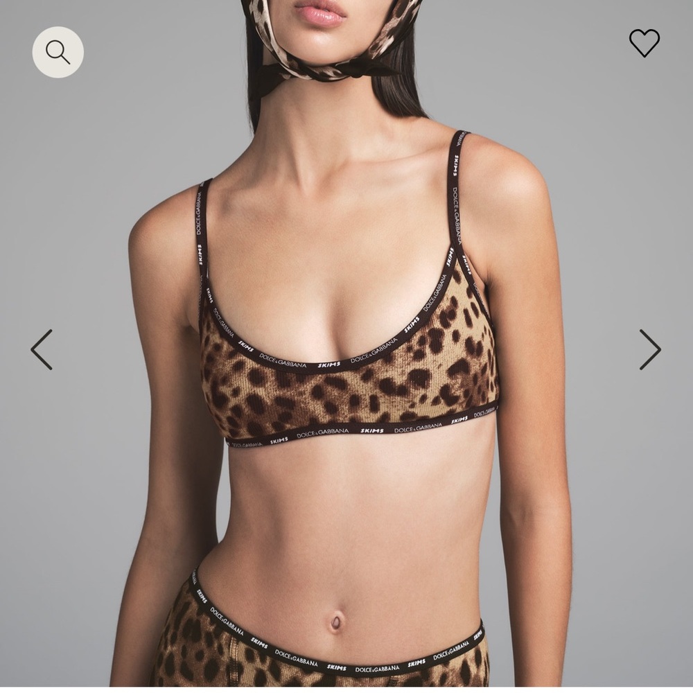 SOLD 🐆 NWT Dolce&Gabbana X SKIMS Cotton Rib Scoop Bralette Size L🐆